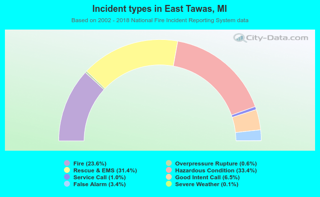 Incident types in East Tawas, MI