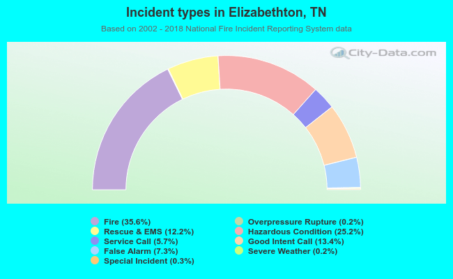 Incident types in Elizabethton, TN