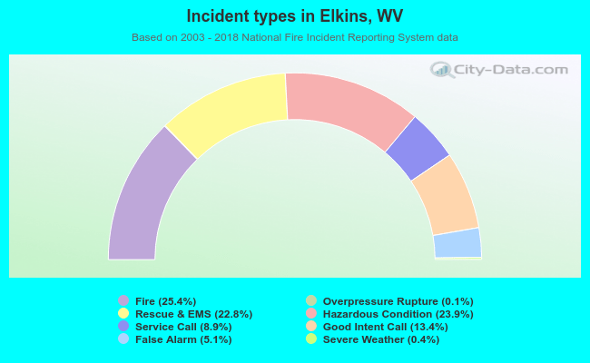 Incident types in Elkins, WV