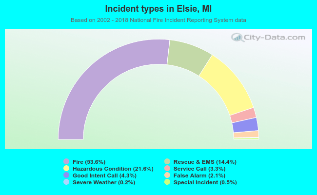 Incident types in Elsie, MI