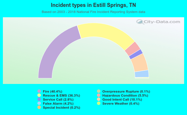 Incident types in Estill Springs, TN