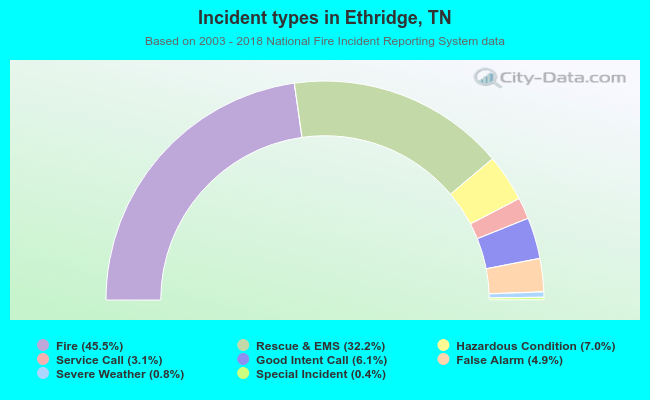 Incident types in Ethridge, TN