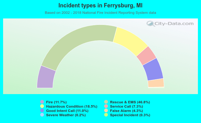 Incident types in Ferrysburg, MI