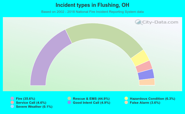 Incident types in Flushing, OH