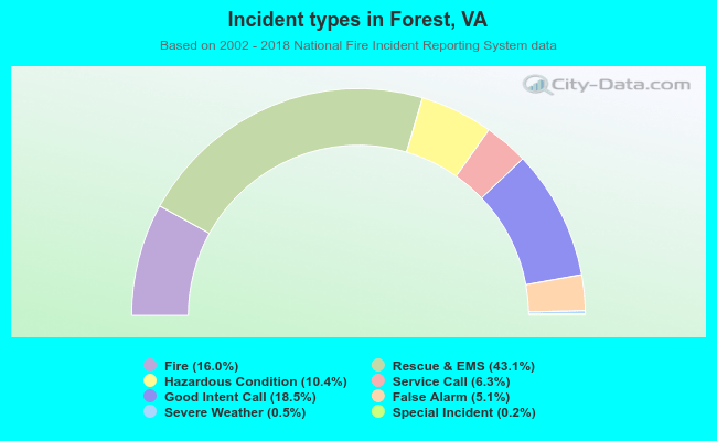 Incident types in Forest, VA