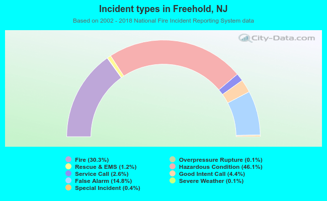 Incident types in Freehold, NJ
