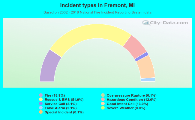 Incident types in Fremont, MI