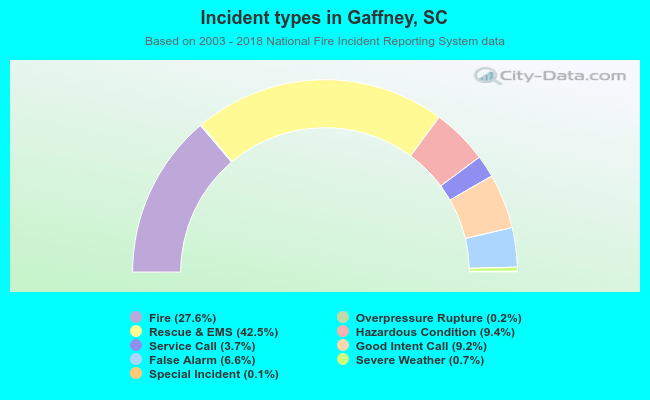 Incident types in Gaffney, SC