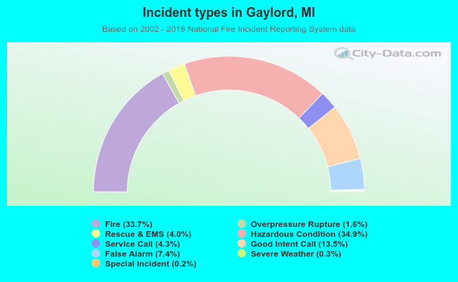 Incident types in Gaylord, MI