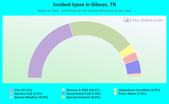 Incident types in Gibson, TN