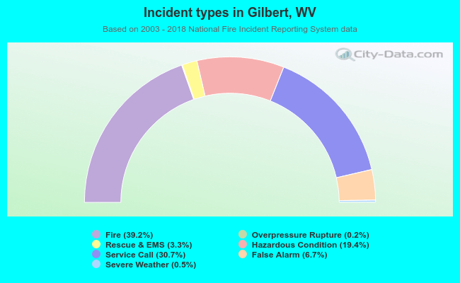 Incident types in Gilbert, WV