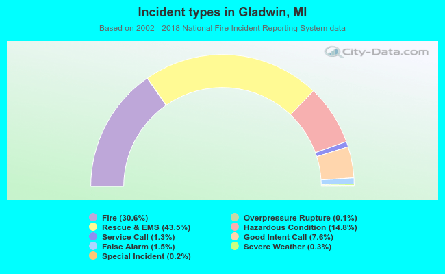 Incident types in Gladwin, MI