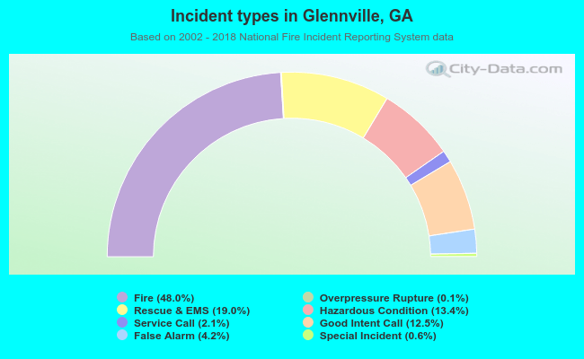Incident types in Glennville, GA