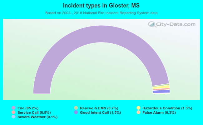 Incident types in Gloster, MS