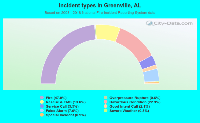 Incident types in Greenville, AL