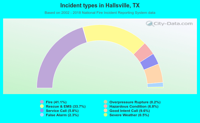 Incident types in Hallsville, TX