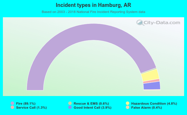 Incident types in Hamburg, AR