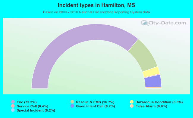 Incident types in Hamilton, MS