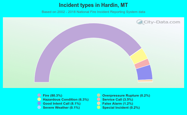 Incident types in Hardin, MT