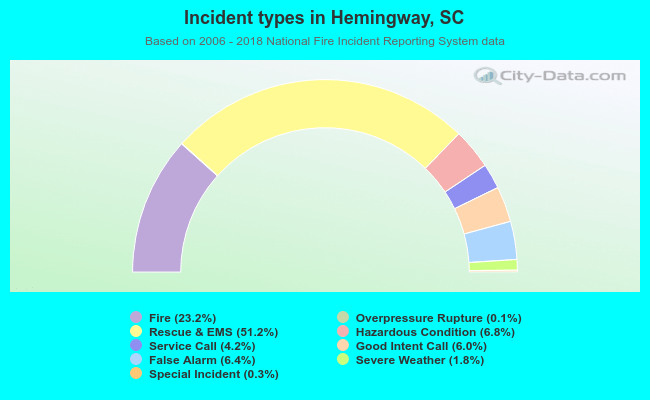 Incident types in Hemingway, SC