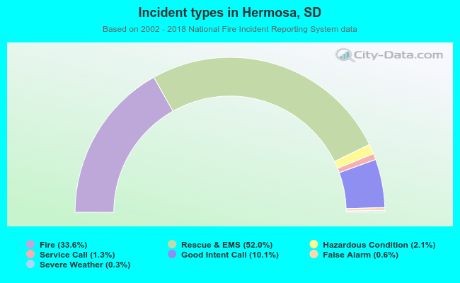 Incident types in Hermosa, SD
