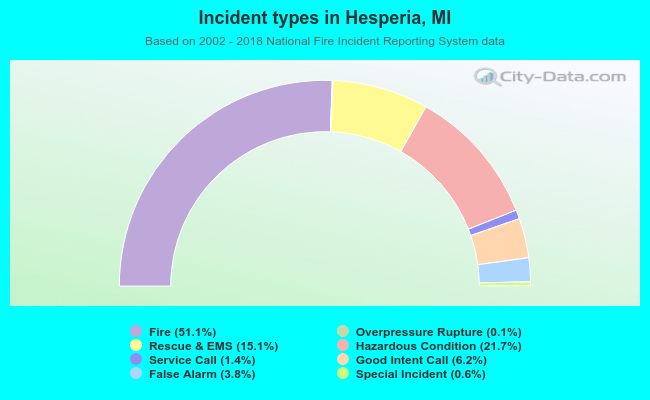Incident types in Hesperia, MI