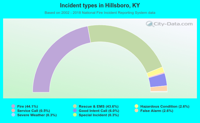 Incident types in Hillsboro, KY