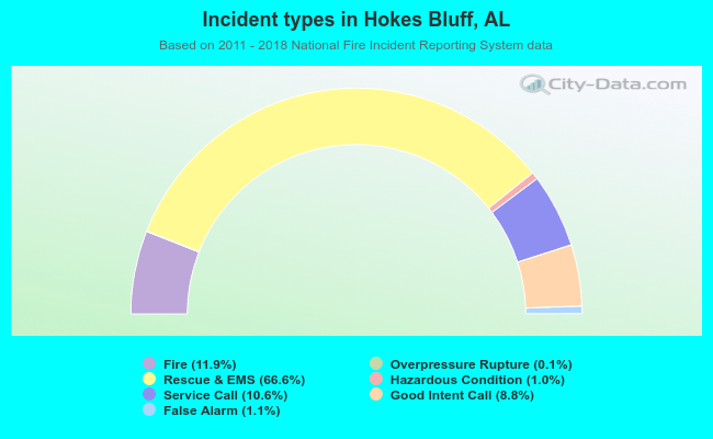 Incident types in Hokes Bluff, AL
