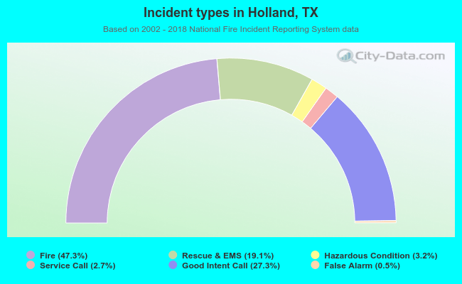 Incident types in Holland, TX