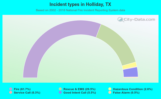 Incident types in Holliday, TX