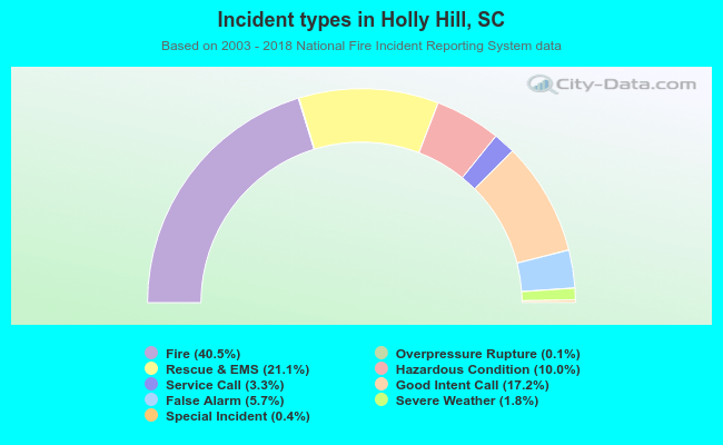 Incident types in Holly Hill, SC