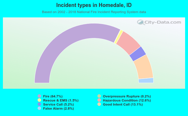 Incident types in Homedale, ID