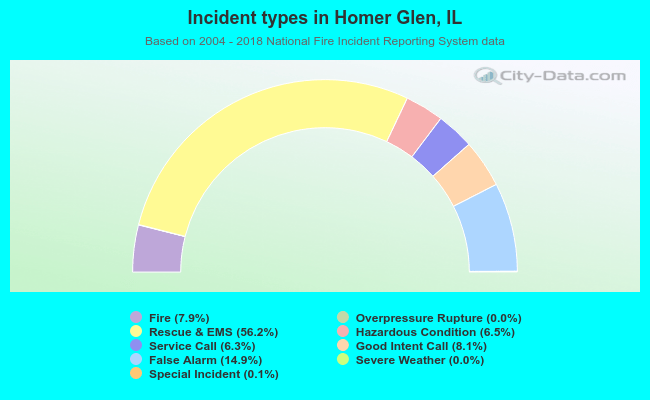 Incident types in Homer Glen, IL