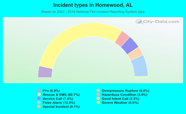 Incident types in Homewood, AL