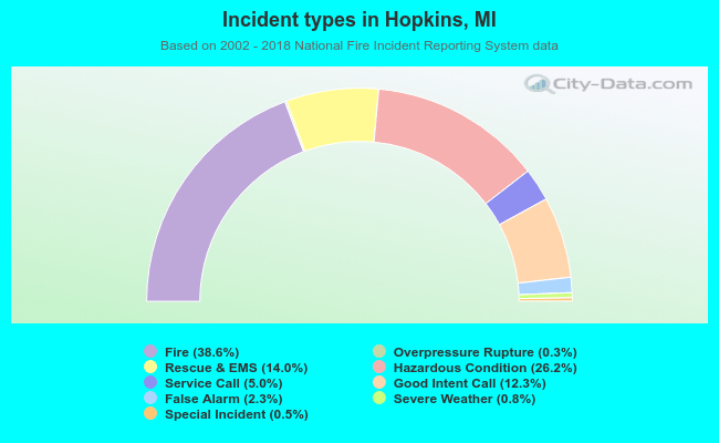 Incident types in Hopkins, MI