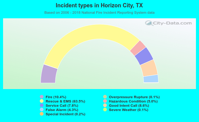 Incident types in Horizon City, TX