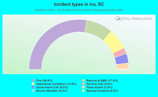 Incident types in Iva, SC