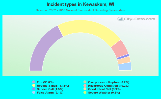 Incident types in Kewaskum, WI