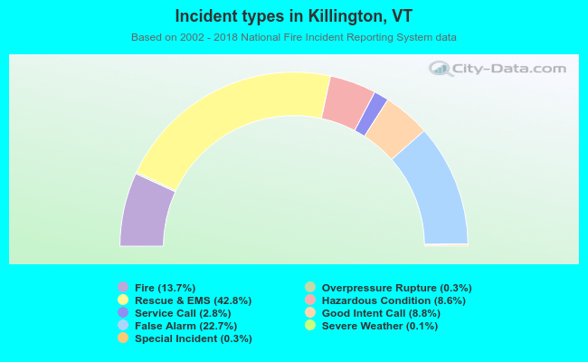 Incident types in Killington, VT
