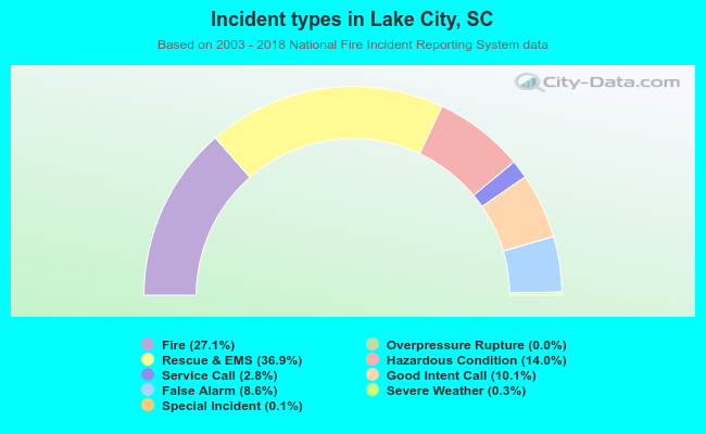 Incident types in Lake City, SC