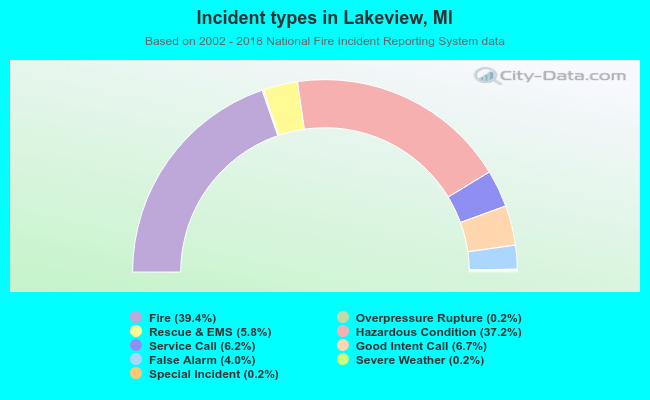 Incident types in Lakeview, MI