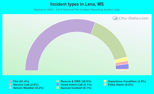 Incident types in Lena, MS
