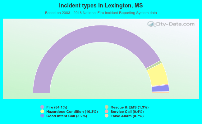 Incident types in Lexington, MS