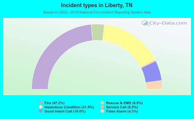 Incident types in Liberty, TN