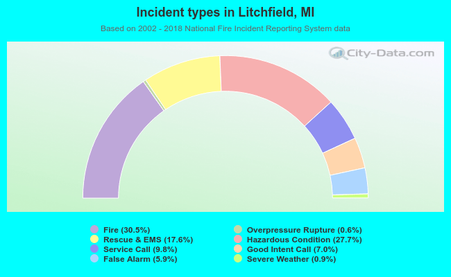 Incident types in Litchfield, MI