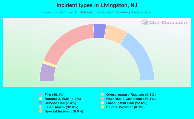 Incident types in Livingston, NJ