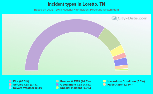 Incident types in Loretto, TN