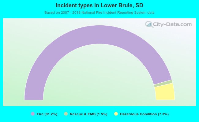 Incident types in Lower Brule, SD