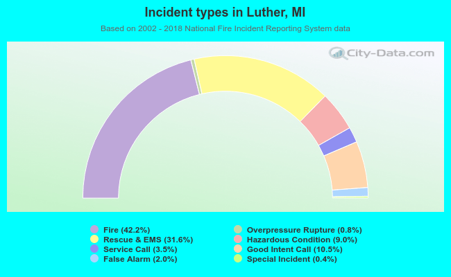 Incident types in Luther, MI