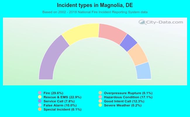 Incident types in Magnolia, DE